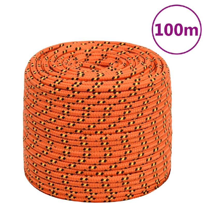 Vidaxl corde de bateau orange 10 mm 100 m polypropylène 152667_0
