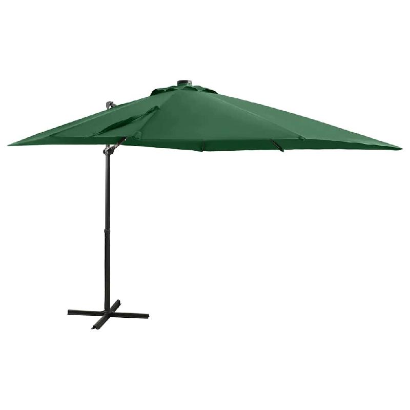VidaXL Parasol de jardin en porte-à-faux et mât et lumières LED vert Modèle Helios Luna Élite - vert 312321_0