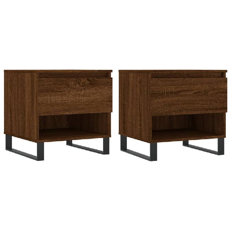 VidaXL Tables basses 2 pcs chêne marron 50x46x50 cm bois d'ingénierie Modèle Oslo Prestige - 830939_0