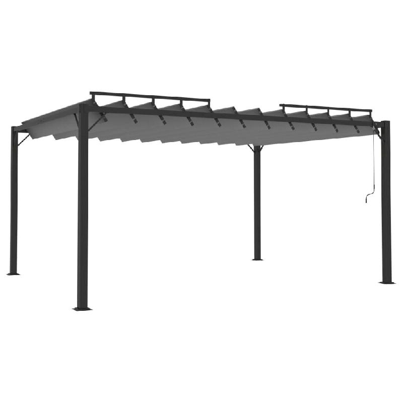 VidaXL Tonnelle avec toit à persienne 3x4 m Anthracite Tissu aluminium Modèle Atlas Logic Pro - noir 313929_0