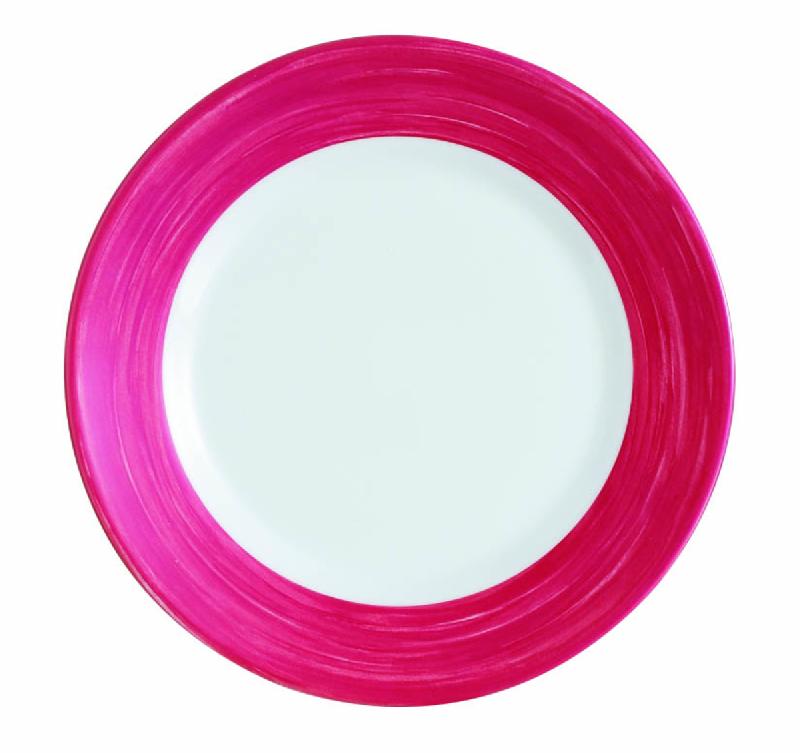 ASSIETTE PLATE ROND ROUGE VERRE Ø 19,5 CM BRUSH ARCOROC