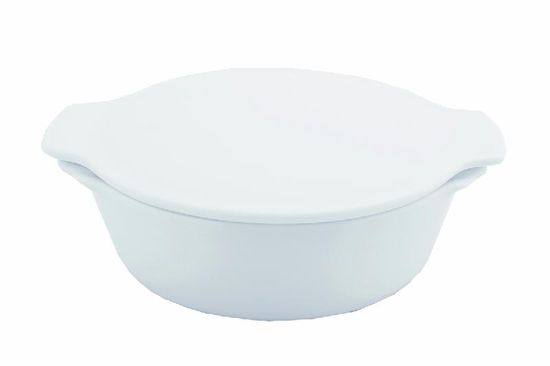 COCOTTE AVEC COUVERCLE ROND BLANC PORCELAINE Ø 15 CM ULYSSE PILLIVUYT