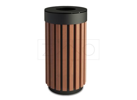 03.053.1.Sc - Poubelle Tubus Zano - 65L - Design moderne - Structure en acier ou inox - Parement en bois exotique ou épicéa_0