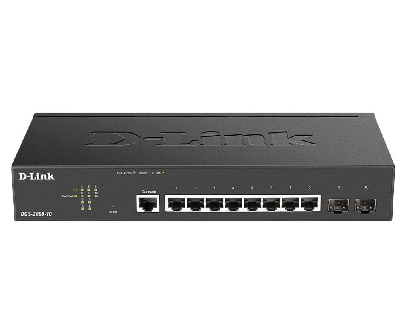 D-Link DGS-2000-10 - Commutateur réseau géré L2/L3 Gigabit Ethernet avec 8 ports RJ-45 et 2 modules SFP - 20 Gbit/s_0