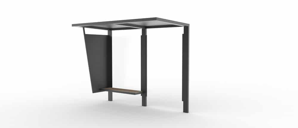 Abri bus pur - structure en acier galvanisé - bardage en verre trempé - avec banquette - 300 x 143 cm_1