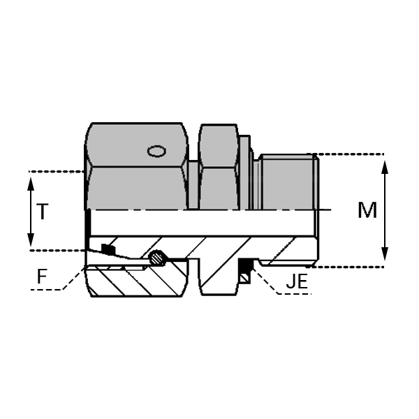 Adaptateurs DKO métrique - LDKMT00610 - Tube 6.0mm - Filetage 12X150 - M10X100 - Avec joint élastomère encastré_0
