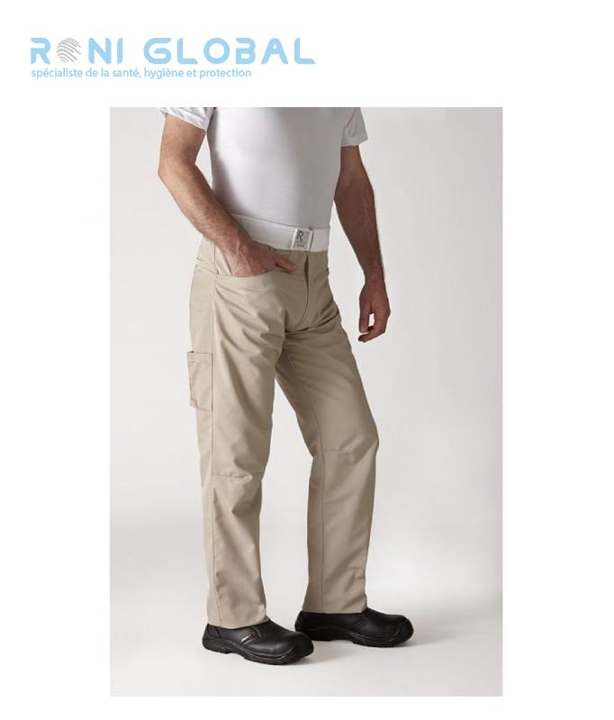 PANTALON DE CUISINE UNISEXE EN POLYESTER ET COTON AVEC CEINTURE ÉLASTIQUÉE ET 4 POCHES - ARENAL ROBUR_0