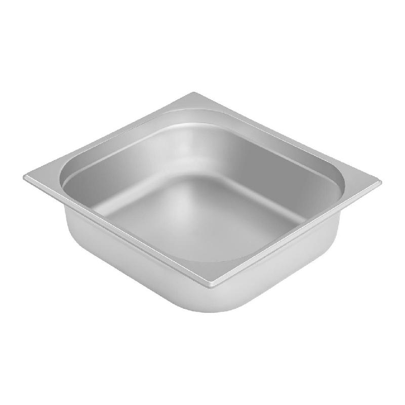Bac gastro en acier inoxydable GN 2/3 - Profondeur 100 mm - Volume 8,5 L - Température -20 à 300 °C_0