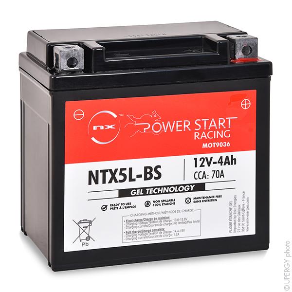 Batterie moto Gel 12V 4Ah - YT5L-BS / YTX5L-BS / NTX5L-BS - NX Power Start_0