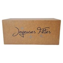 Boites bûches kraft joyeuses fêtes - 25 x 11 x 11 cm (25 unités) - BBKRAFTJF2511_0