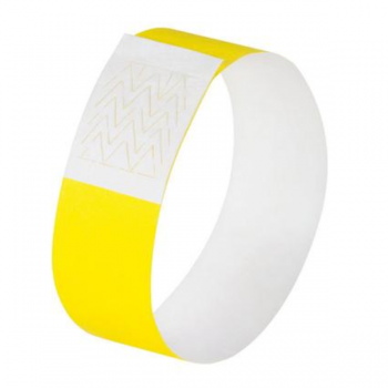 Bracelet d'identification personnalisable - 120 pièces - jaune fluo - résistant et inviolable_0