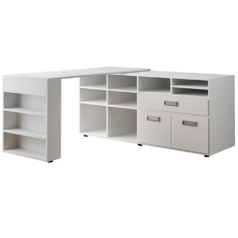 Bureau avec rangement blanc Melo