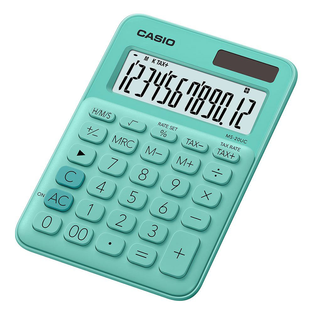 CALCULATRICE DE BUREAU CASIO - 12 CHIFFRES - VERTE