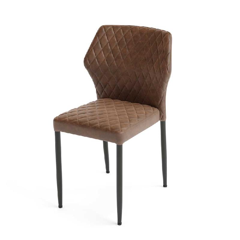 Chaise empilable Louis en simili cuir cognac ignifuge_0