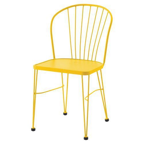 CHAISE TUDELA ACIER 4 PIEDS - JAUNE - JAYSO