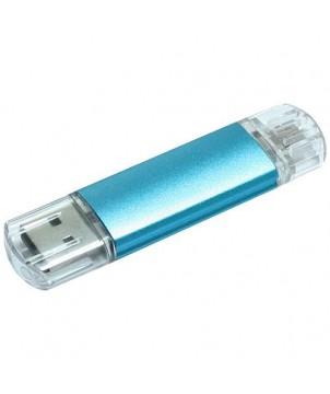 CLÉ USB ALUMINIUM ON THE GO OTG 4 GB - BLEU - CLÉ USB PUBLICITAIRE