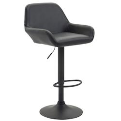 CLP Tabouret de bar Braga similicuir avec pied en métal Noir /Noir - noir polyester 102017101_0