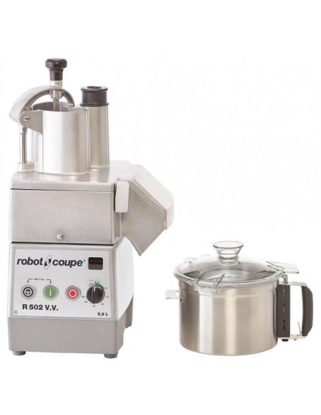 Combiné cutter et coupe-légumes ROBOT COUPE R502VV - Référence : R502VV/2390 - Cuve inox 5,9L - Moteur industriel 1500W_0