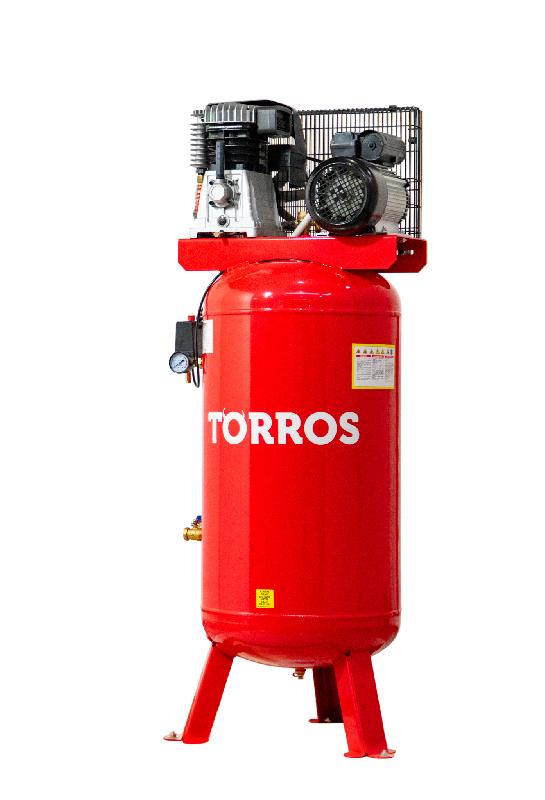 Compresseur vertical 150 L à entrainement par courroie - 10 Bars - 2,2 kW / 3 CV - 230 V - 400 l/min - lubrifié à l'huile Torros TCV150435M_0