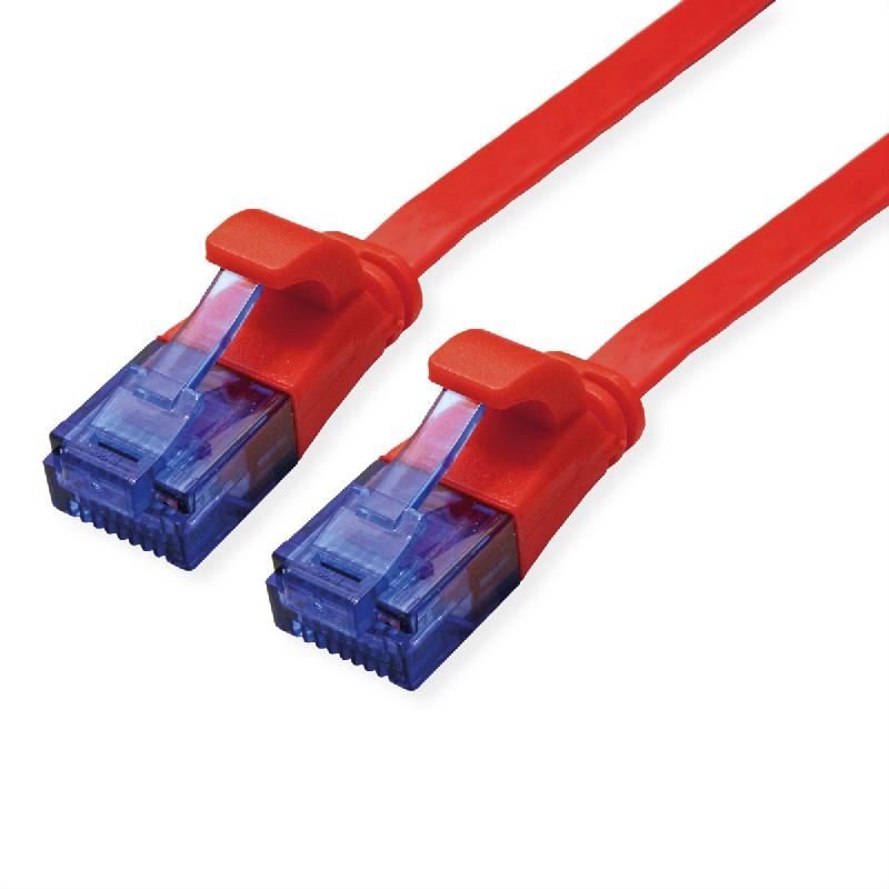 Cordon VALUE Cat.6A (Classe EA) UTP confectionné, plat, rouge, 0,5 m_0
