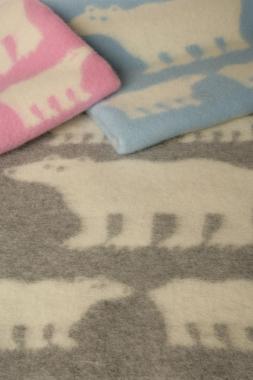 COUVERTURE OURS POLAIRE BLEU CIEL
