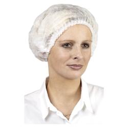 Coverguard - Charlottes jetables à clips rondes en polypropilène 53cm blanc BOUFFANT CAP (Pack de 1000) Blanc Taille Unique - Taille unique blanc ma_0