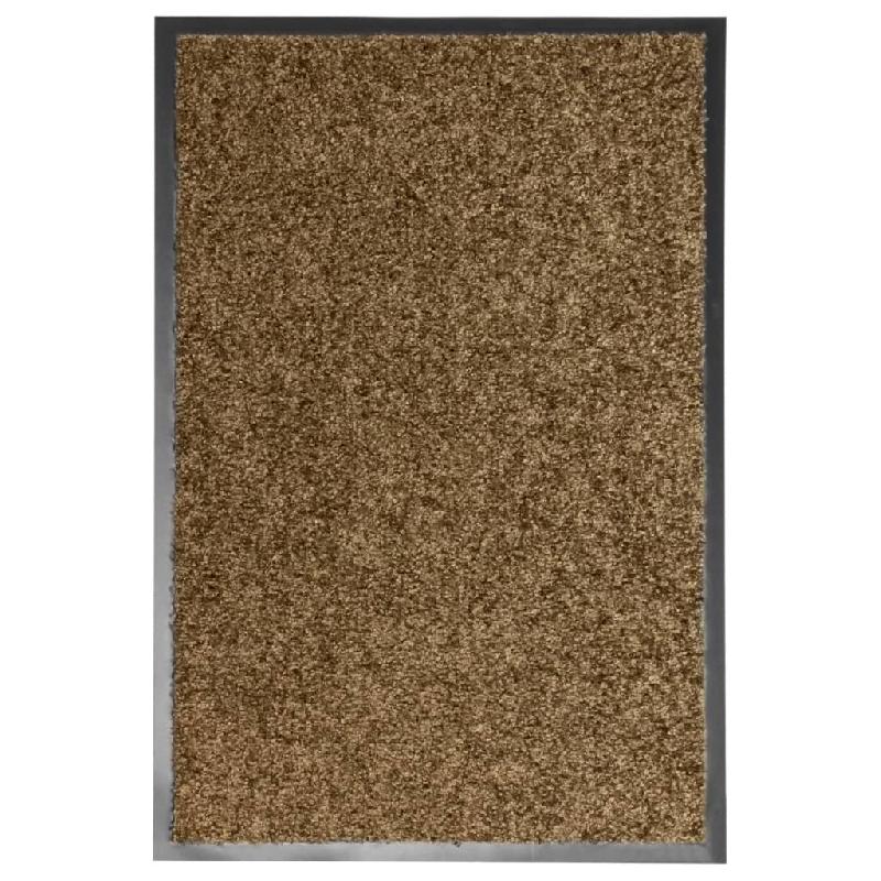 Décoshop26 - Paillasson lavable 40 x 60 cm PVC antidérapant et polyamide marron DEC040619 - marron 3000265027740_0
