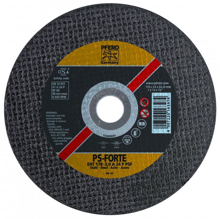 DISQUE À TRONÇONNER PS-FORTE A PLAT ACIER (CARTON) PFERD