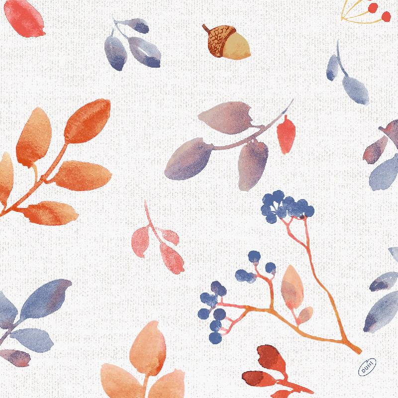 DUNI - Serviette ouate 40x40cm 4 plis Autumn Gradient 6x50 = 300 pièces - blanc papier 211511_0
