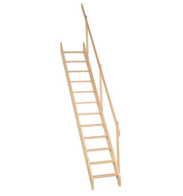 Escalier en bois madrid 60 - 12 marches - rampe droite ou gauche_0