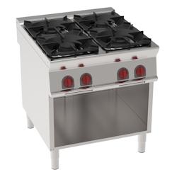 EURAST - Fourneau à gaz 4 brûleurs sur support ouvert - 800x900x900 mm - 29 Kw - 34610313 - inox 34610313_0