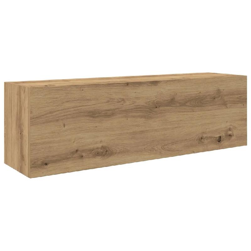 Helloshop26 - Armoire murale de salle de bain design pratique 100 x 25 x 30 cm meuble multifonctionnel en bois d'ingénierie chêne 02_0051292 - Bois_0