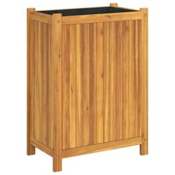 Helloshop26 - Jardinière bac lit surélevé plantes fleurs terrasse jardin avec doublure 54 x 31 x 75 cm bois massif d'acacia marron 02_0038140 - 300_0