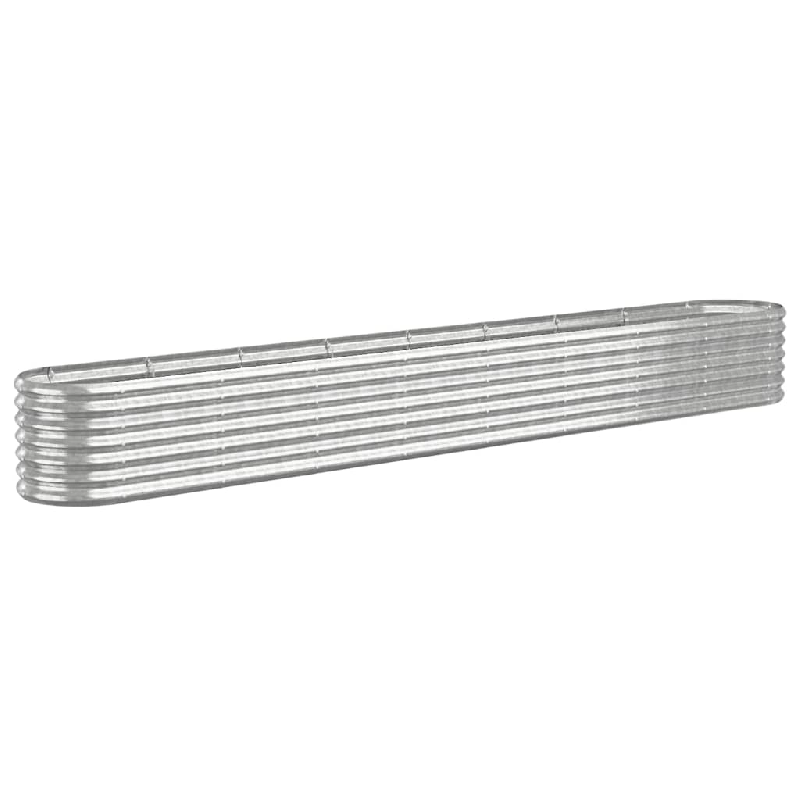 Helloshop26 - Jardinière bac lit surélevé plantes fleurs terrasse jardin de jardin acier enduit de poudre argenté Argent 02_0039714 - 3000218547868_0