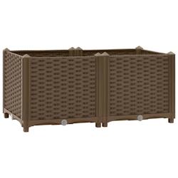 Helloshop26 - Jardinière lit surélevé plantes fleurs jardin 80 x 40 x 38 cm polypropylène marron 02_0000946 - 3000072811532_0