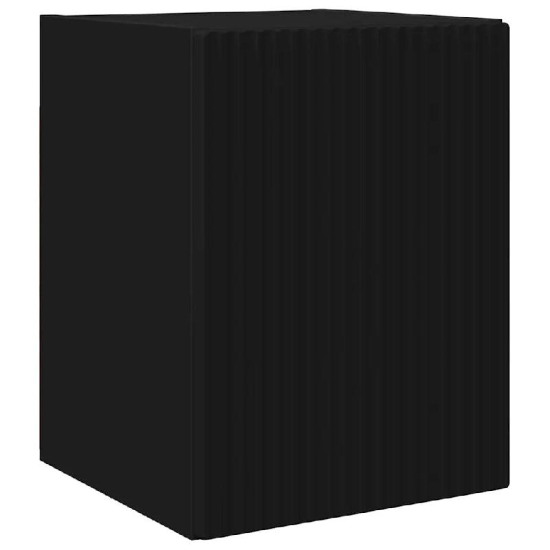 Helloshop26 - Meuble TV mural moderne minimaliste 30 x 31 x 40 cm rangement pratique en bois d'ingénierie noir 02_0054937 - noir Bois massif 30002387_0