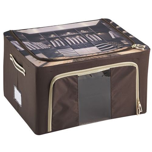 HOUSSE DE RANGEMENT TISSU 44 L MARRON - MOTTEZ