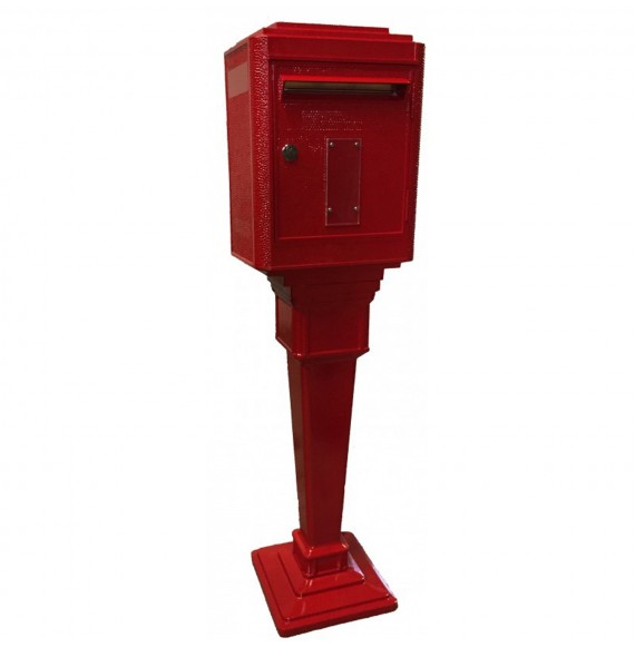 La boîte jaune - boîte aux lettres 1950 sur pied