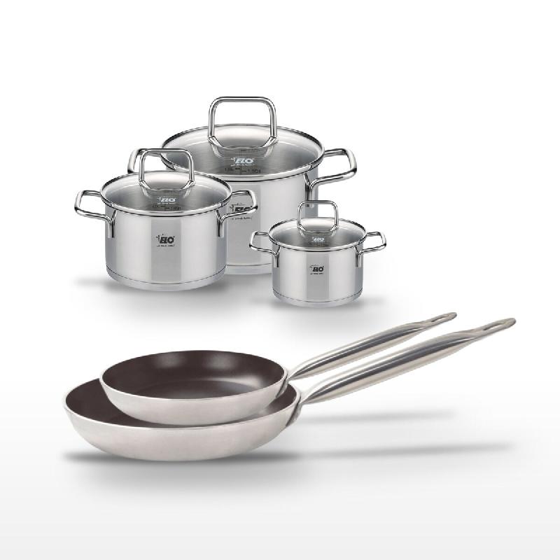 Lot de 2 Poêles 28/32cm Elo Bistro Line et 3 Faitouts Elo Citrin - noir 3176239968781_0