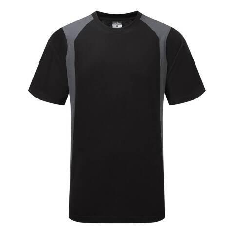 LOT DE 3 - PORTWEST CD811 T-SHIRT COTON LÉGER WX2 MANCHES COURTES NOIR/GRIS - TAILLE M
