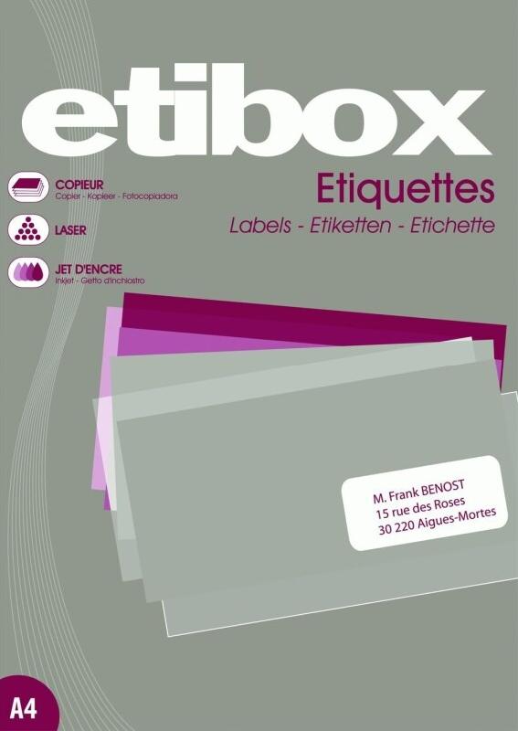Lot de 5 2400 étiquettes blanches, format 70 x 37 mm (100 feuilles A4 / cdt) - 3270241197518_0