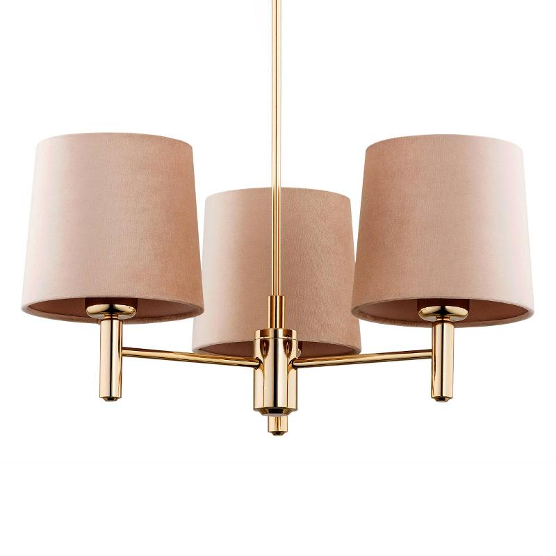 ARGON LUSTRE POLO, 3 LAMPES, BEIGE/LAITON FONCÉ