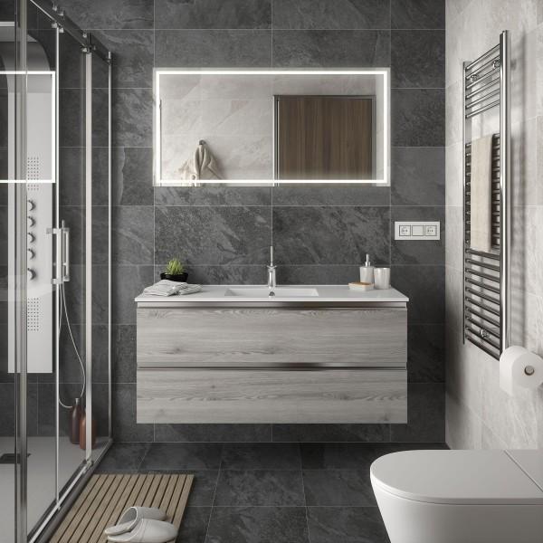 MEUBLE DE SALLE DE BAIN SPIRIT 1200 2 TIROIRS MÉTALLIQUES PIN BAHÍA 1194 X 540 X 450 MM - SALGAR 23892