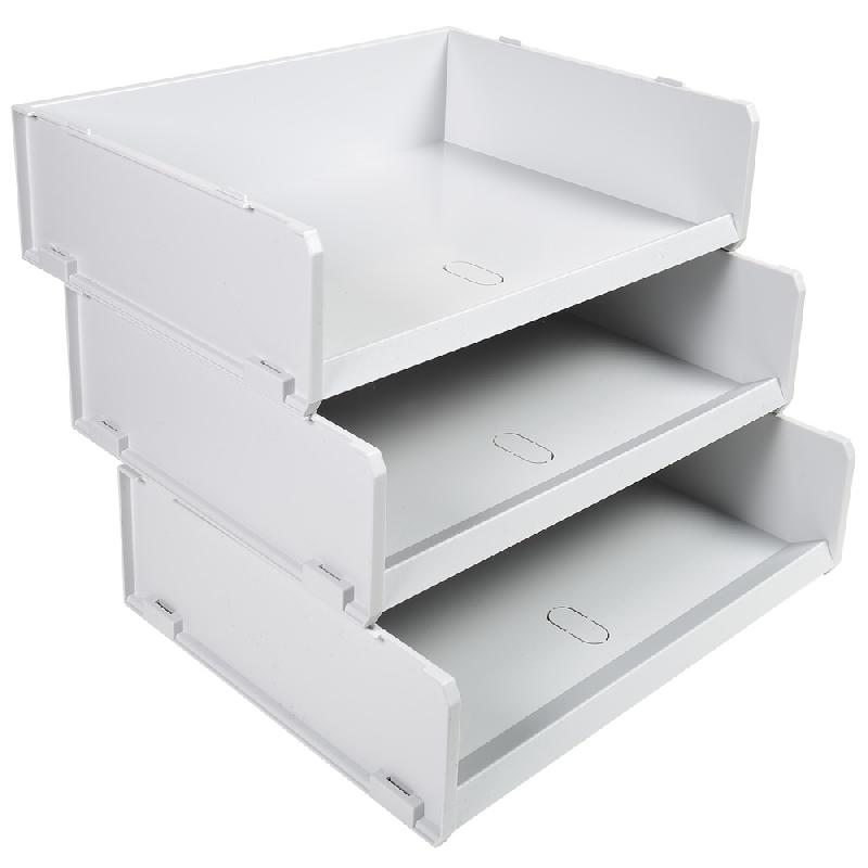 CORBEILLE À COURRIER MULTITRI OFFICE - GRIS LUMIÈRE - LOT DE 6
