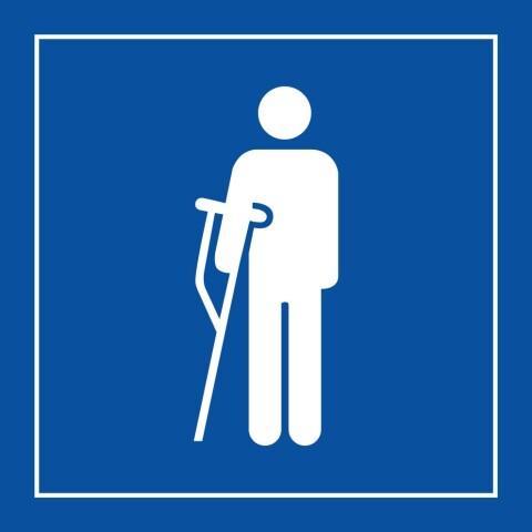 LOT DE 2 - PANNEAU - ACCÈS PRIORITAIRE AUX PERSONNES BLESSÉES - ISO 7001 350 X 350 MM PVC 2 MM