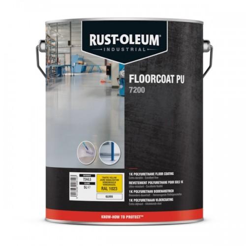 PEINTURE POUR SOLS 7200 FLOOR COAT POLYURÉTHANE ULTRA-RÉSISTANTE - 5L - JAUNE 1035 RUST-OLEUM