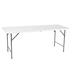 Perel Table pliante, pliable et dépliable, résistante aux intempéries, avec poignée, idéale pour pique-nique, camping, barbecue, fête - FP183_0