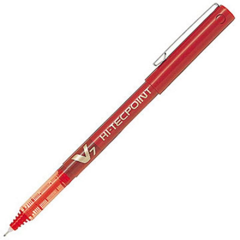 PILOT HI-TECPOINT V7 BILLE STYLO FINE POINTE 0,7 MM ROUGE (PRIX UNITAIRE)
