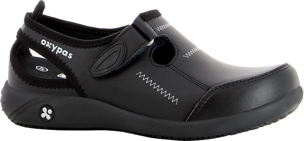 SABOT DE TRAVAIL EN CUIR NOIR LILIA OXYPAS