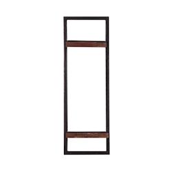 SIT Möbel Étagère murale | 2 étagères | Bois de récupération marron | Structure en métal noir | L 25 x P 25 x H 75 cm - marron Bois massif 05138-30_0